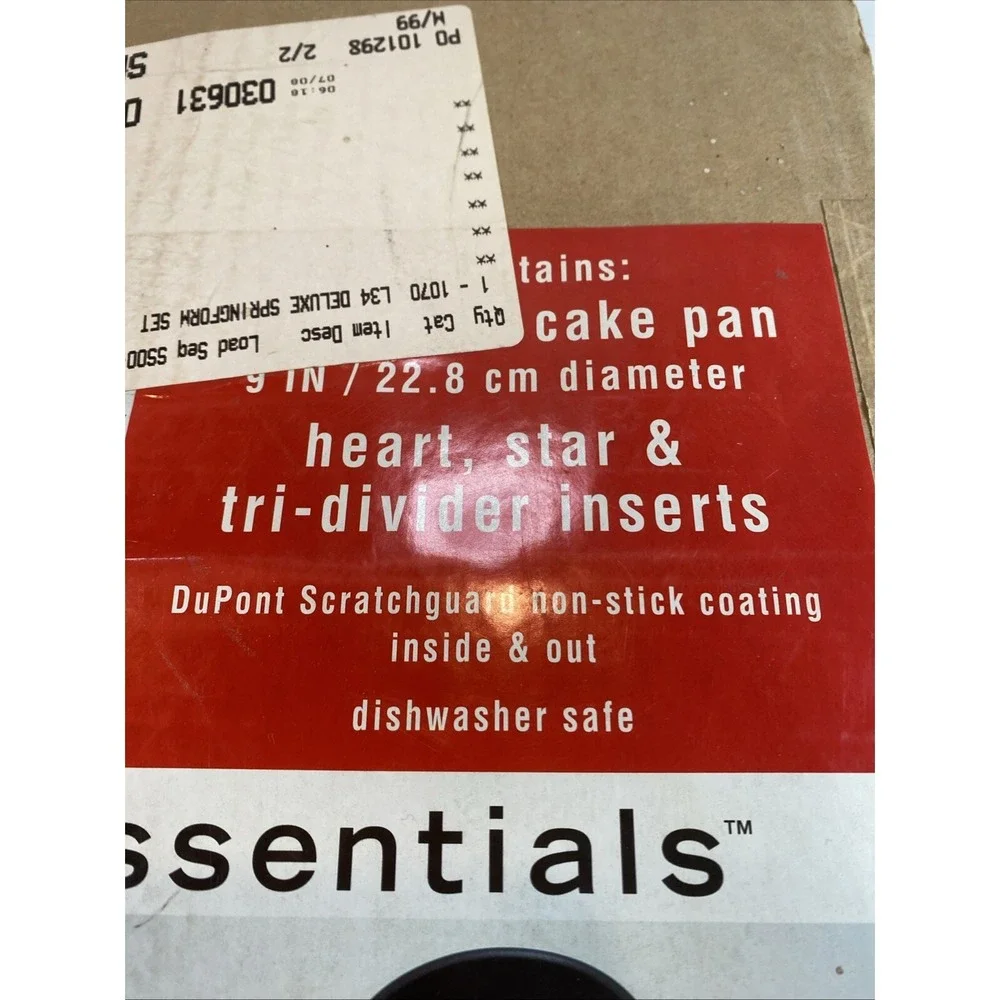 Cook's Essentials Deluxe Springform 4 Piece Set‎ Bakeware Teflon New